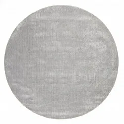 Round rug - Recycled PET with viscose look (grey)