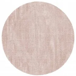Round rug - Recycled PET with viscose look (light brown)