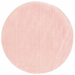 Round rug - Recycled PET with viscose look (pink)