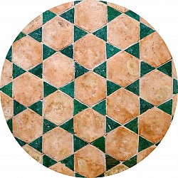 Round rug - Calvi (beige/grön)