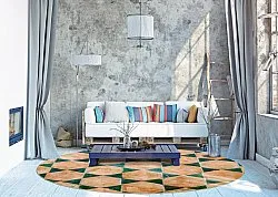 Round rug - Calvi (beige/green)