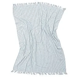 Throws - Rumi stripe cotton throw (light blue/navy/cream)