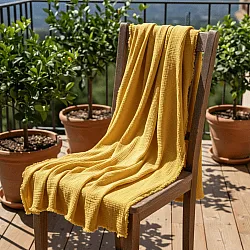 Throws - Muslin throw - Dorena (mustard)