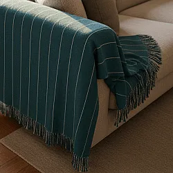 Throws - Cotton throw - Martina Stripe (blue/white)