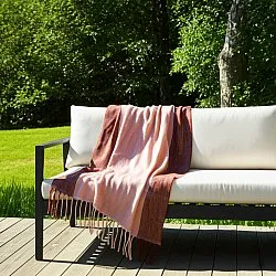 Throws - Plaid in wool mix - Carol (pink)
