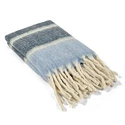 Throws - Plaid in wool mix - Charlotte (blue)