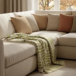 Throws - Wool blend throw - Melody (green/purple)
