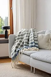 Throws - Plaid in wool mix - Monica (blue)