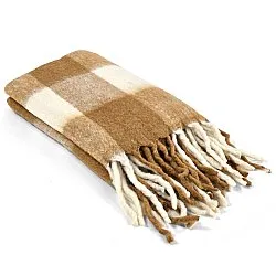 Throws - Plaid in wool mix - Phoebe (yellow)