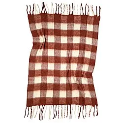 Throws - Plaid in wool mix - Phoebe (pink)