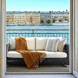 Throws - Plaid in wool mix - Samantha (yellow)