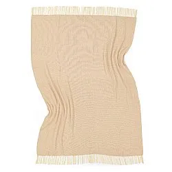 Throws - Cotton throw - Denisa Fishbone (beige/white)