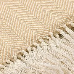 Throws - Cotton throw - Denisa Fishbone (beige/white)
