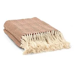 Throws - Cotton throw - Denisa Fishbone (brown/white)