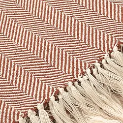 Throws - Cotton throw - Denisa Fishbone (brown/white)