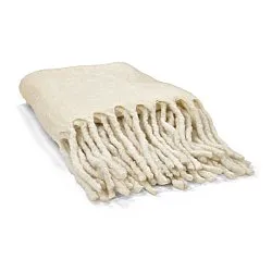 Throws - Plaid in wool mix - Samantha (offwhite)