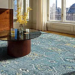 Flatweave rug - Benaluna (blue/green)