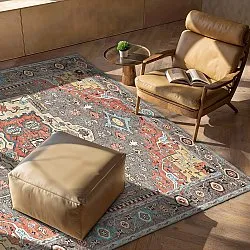 Flatweave rug - Kordava (grey/red)