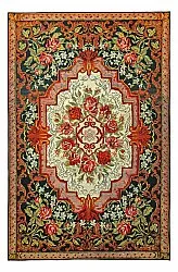Flatweave rug - Masarida (black/multi)
