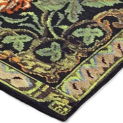 Flatweave rug - Masarida (black/multi)