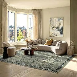 Flatweave rug - Yasirah (blue/green)