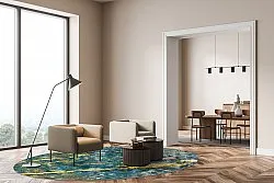 Round rug - Mira (yellow-blue)