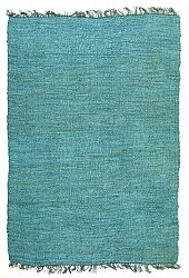 Hemp rug - Natural (blue/turquoise)