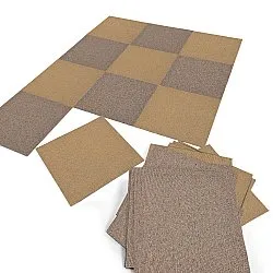 Wall-to-wall carpet - Almeria Carpet tiles 24 pcs (beige)