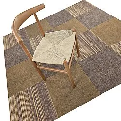 Wall-to-wall carpet - Almeria Carpet tiles 24 pcs (irregularly striped brown)