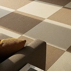 Wall-to-wall carpet - Almeria Carpet tiles 24 pcs (striped brown)
