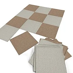 Wall-to-wall carpet - Almeria Carpet tiles 24 pcs (striped brown)