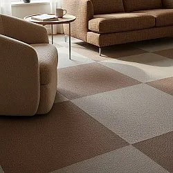 Wall-to-wall carpet - Almeria Carpet tiles 24 pcs (brown)