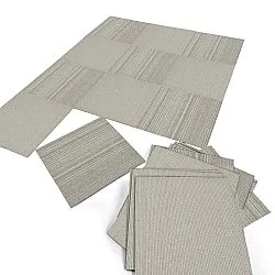 Wall-to-wall carpet - Almeria Carpet tiles 24 pcs (irregularly striped grey)