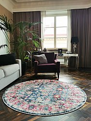 Round rug - Bouhjar (blue/pink/multi)