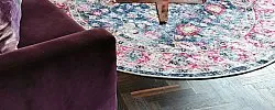 Round rug - Bouhjar (blue/pink/multi)