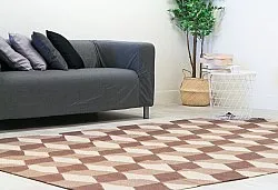Wool rug - Floriáda (beige/brown)