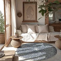 Round rug - Brussels Swirl (blue)
