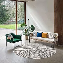 Round rug - Brussels Swirl (grey)