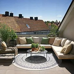Round rug - Indoor/Outdoor Malcolm (blue)