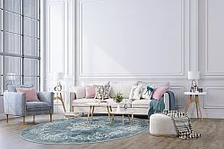 Round rug - Santi (blue/beige)