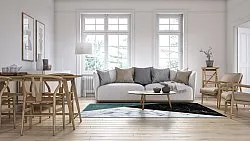 Wilton rug - Savino (black/white/green)