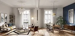 Wilton rug - Pavia (beige/black)