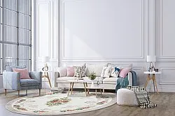 Round rug - Delpha (beige/multi)