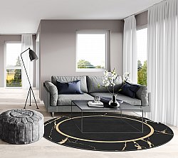 Round rug - Cerasia (black/gold)