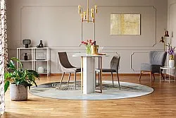 Round rug - Ekual (blue/grey/gold)