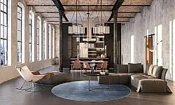 Round rug - Artena (blue)