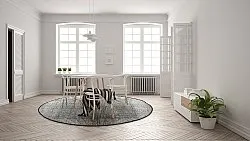 Round rug - Coastal (black/white)