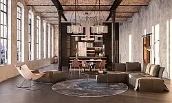 Round rug - Sanza (grey/multi)