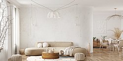Round rug - Morino (beige/white/gold)