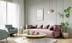 Round rug - Morino (beige/white/gold)